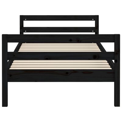 vidaXL Rám postele černý 75 x 190 cm masivní borové dřevo