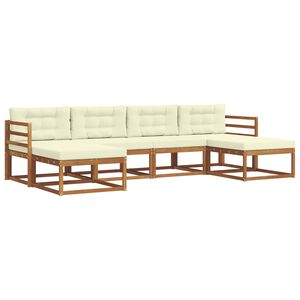 vidaXL Venkovn&iacute; pohovkov&aacute; souprava 6 pcs Přirozen&aacute; a Kr&eacute;mov&aacute;