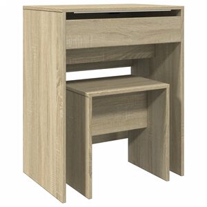 vidaXL Toaletn&iacute; stolek se stoličkou dub sonoma 60 x 40 x 113,5 cm