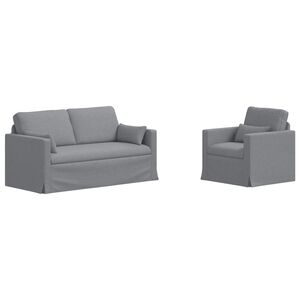 vidaXL Set pohovek 2 ks Světle &scaron;ed&aacute; textil