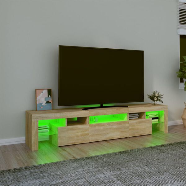 vidaXL TV skř&iacute;ňka s LED osvětlen&iacute;m dub sonoma 200x36,5x40 cm