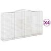vidaXL Klenut&eacute; gabionov&eacute; ko&scaron;e 4 ks 400x50x220/240cm pozinkovan&eacute; železo
