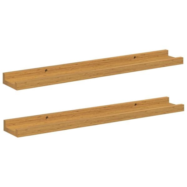 vidaXL N&aacute;stěnn&aacute; polička 2 pcs B&eacute;žov&aacute; 60 x 9 x 3 cm kompozitn&iacute; dřevo