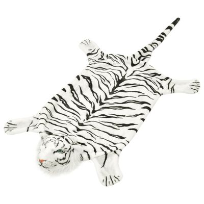 vidaXL Plyšový koberec tygr 144 cm bílý