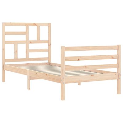 vidaXL Rám postele s čelem Single masivní dřevo