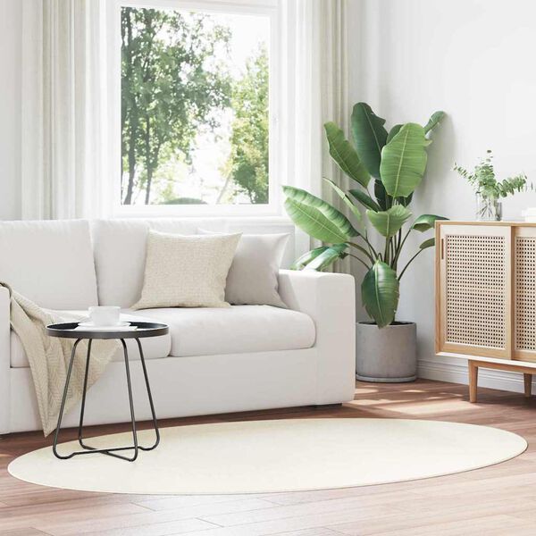 vidaXL Kusov&eacute; koberce Ov&aacute;ln&yacute; HUARTE Kr&eacute;mov&aacute; 140 x 200 cm