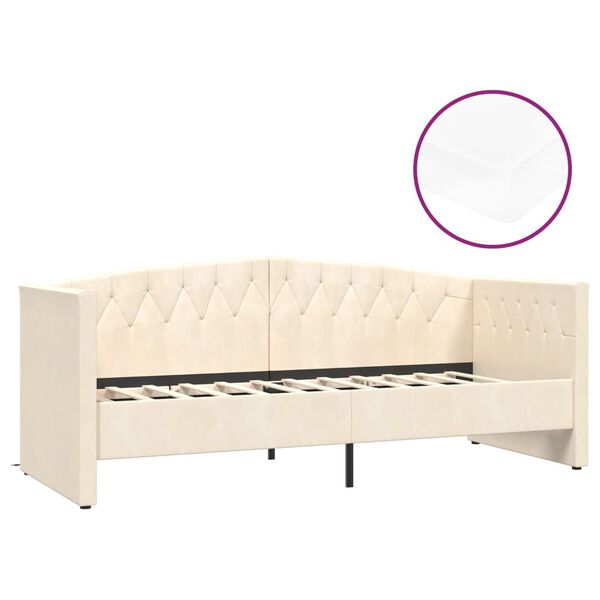 vidaXL V&aacute;lenda s matrac&iacute; a USB kr&eacute;mov&aacute; samet 90 x 200 cm