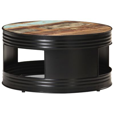 vidaXL Konferenční stolek černý 68x68x36 cm masivní recyklované dřevo