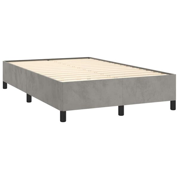 vidaXL Box spring postel s matrac&iacute; světle &scaron;ed&aacute; 120x190 cm samet