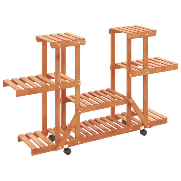 vidaXL Stojan na květiny na kolečk&aacute;ch 110x25x78 cm masivn&iacute; jedle