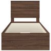 vidaXL R&aacute;m postele se z&aacute;suvkou Hněd&yacute; dub 90 x 200 cm Inžen&yacute;rsk&eacute; dřevo