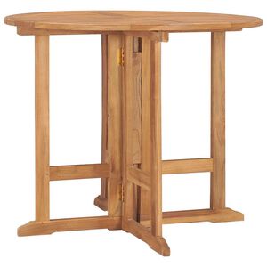 vidaXL Skl&aacute;dac&iacute; zahradn&iacute; j&iacute;deln&iacute; stůl &Oslash; 90 x 75 cm masivn&iacute; teak