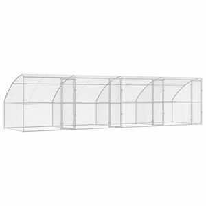 vidaXL Ps&iacute; kennel 4 ks Stř&iacute;brn&aacute; 8 x 2 x 2 m Pozinkovan&aacute; ocel