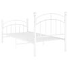 vidaXL Rám postele bílý kov 100 x 200 cm