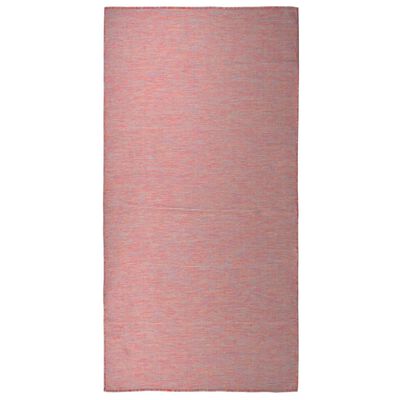 vidaXL Venkovní hladce tkaný koberec 100x200 cm červená