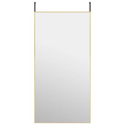 vidaXL Zrcadlo na dveře zlaté 50 x 100 cm sklo a hliník