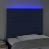vidaXL Čelo postele s LED modr&eacute; 100x5x118/128 cm textil