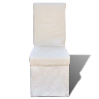 vidaXL Jídelní židle 2 ks krémové bílé textil