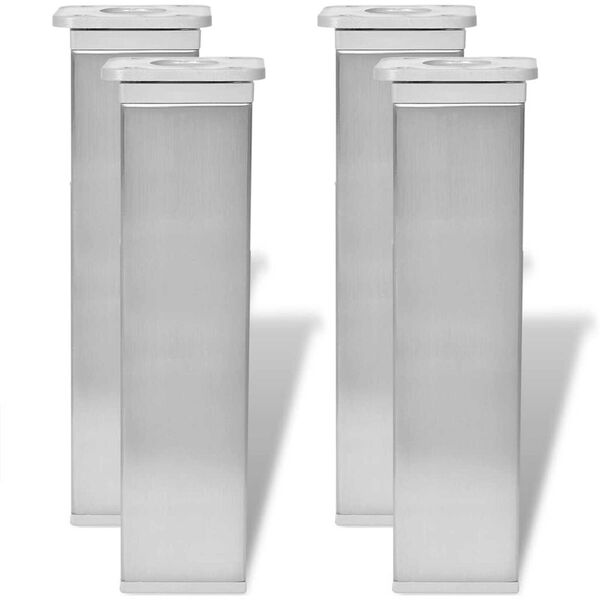 vidaXL Nohy pohovky 4 pcs Stř&iacute;brn&aacute; 38 x 38 x 180 mm Železo