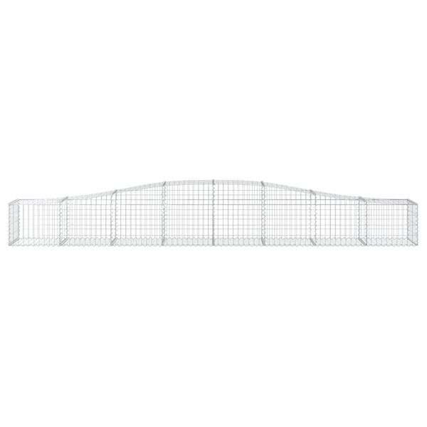 vidaXL Klenutý gabionový koš 400 x 50 x 40/60 cm pozinkované železo