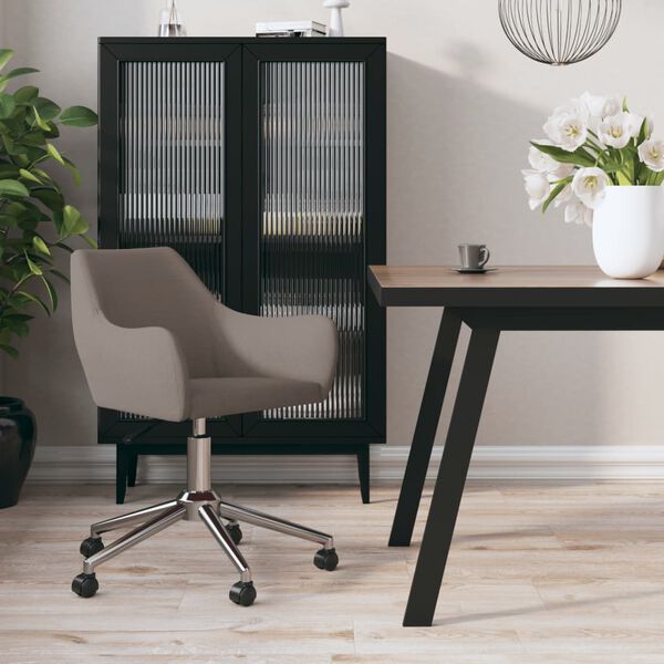 vidaXL Otočn&aacute; j&iacute;deln&iacute; židle taupe textil