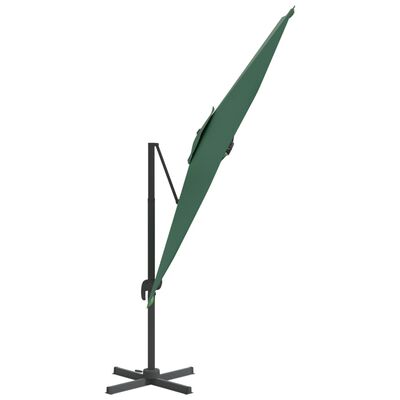 vidaXL Konzolový slunečník s hliníkovou tyčí zelený 300 x 300 cm