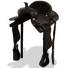 vidaXL Westernov&eacute; sedlo pro koně, set, prav&aacute; kůže 16" čern&eacute;