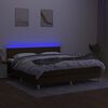 vidaXL Box spring postel s matrac&iacute; a LED tmavě hněd&aacute; 160x200 cm textil