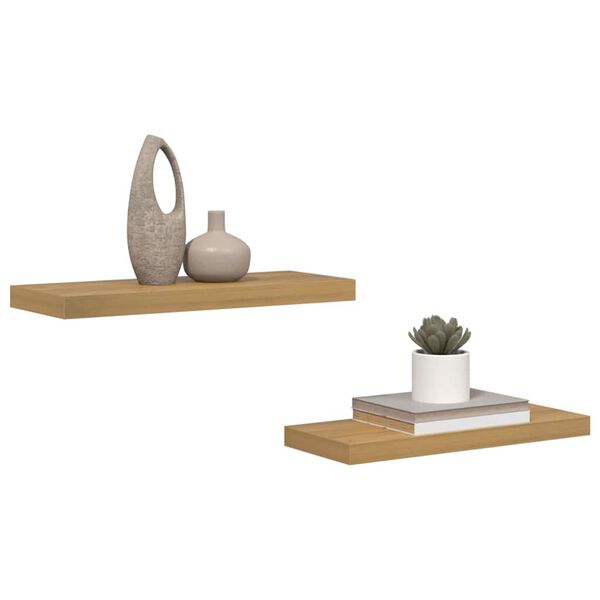 vidaXL N&aacute;stěnn&aacute; polička 2 pcs Hněd&aacute; 50 x 23 x 4 cm kompozitn&iacute; dřevo