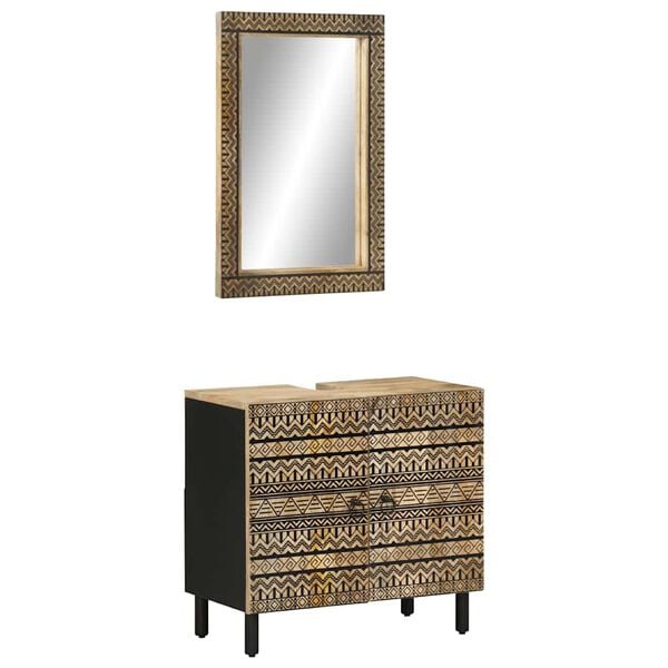 vidaXL 2dílná koupelnová sestava masivní mangovníkové dřevo