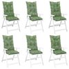 vidaXL Podu&scaron;ky na židli vysok&eacute; opěradlo 6 ks vzor listů 120x50x7 cm