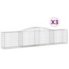 vidaXL Klenut&eacute; gabionov&eacute; ko&scaron;e 3 ks 400x50x80/100 cm pozinkovan&eacute; železo