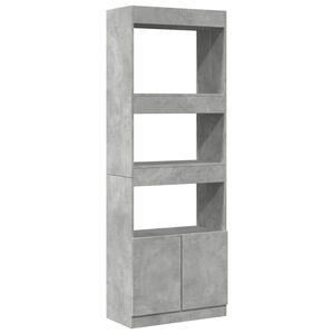 vidaXL Skř&iacute;ň highboard betonově &scaron;ed&aacute; 63 x 33 x 180 cm kompozitn&iacute; dřevo