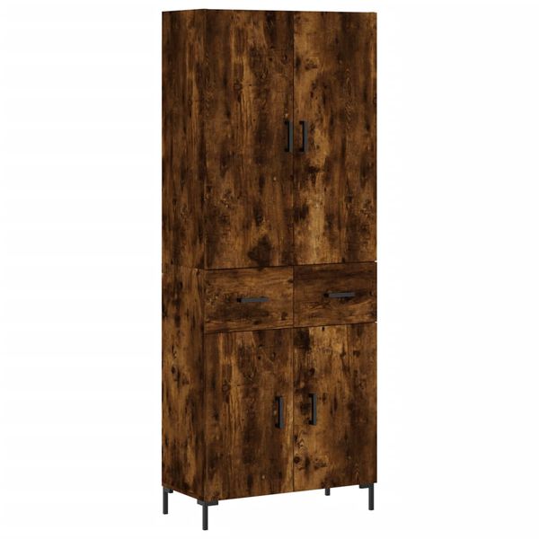 vidaXL Skř&iacute;ň highboard kouřov&yacute; dub 69,5 x 34 x 180 cm kompozitn&iacute; dřevo