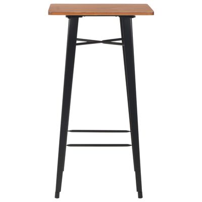 vidaXL Barový stůl černý 60 x 60 x 108 cm masivní borové dřevo ocel