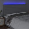 vidaXL Čelo postele s LED světle &scaron;ed&eacute; 180x5x118/128 cm textil