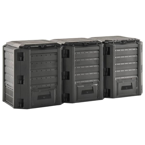 vidaXL Zahradn&iacute; kompost&eacute;r čern&yacute; 1 200 l