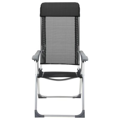 vidaXL Skládací kempingové židle z hliníku 4 ks černé