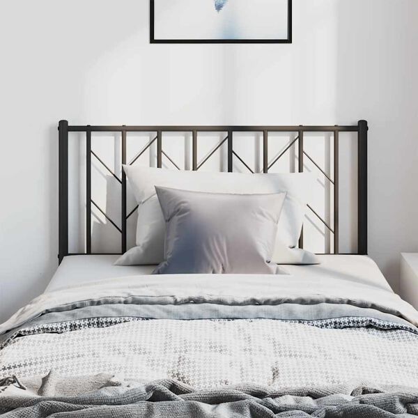 vidaXL Kovov&eacute; čelo postele čern&eacute; 100 cm