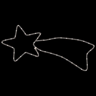 vidaXL Silueta vánoční komety se 48 teplými bílými LED 65 x 28 cm