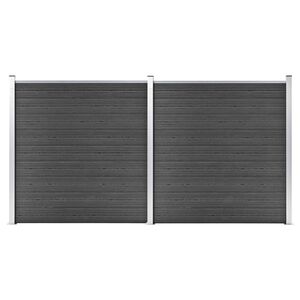 vidaXL Sada plotov&yacute;ch d&iacute;lců WPC 353 x 186 cm čern&aacute;