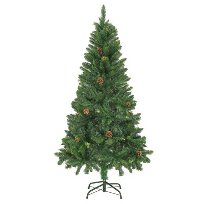 vidaXL Umělý vánoční stromek se šiškami zelený 150 cm