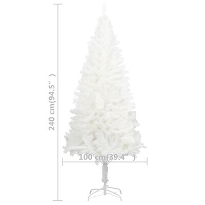 vidaXL Umělý vánoční stromek s LED osvětlením bílý 240 cm
