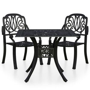 vidaXL 3d&iacute;ln&yacute; bistro set lit&yacute; hlin&iacute;k čern&yacute;