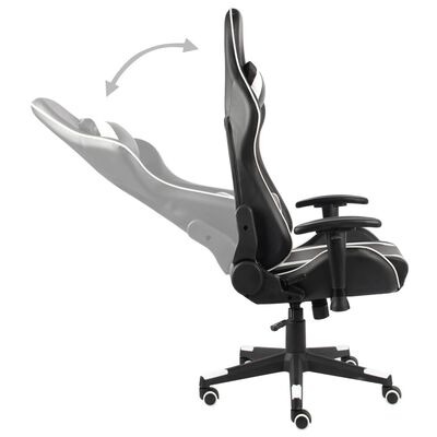 vidaXL Otočná herní židle bílá PVC