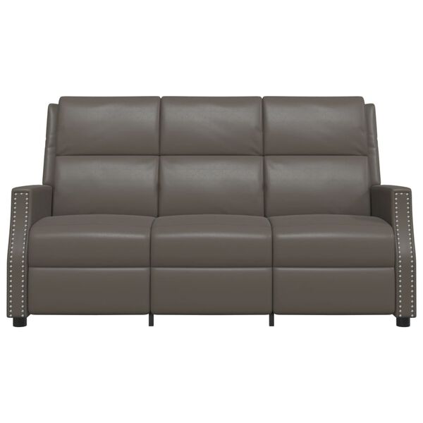 vidaXL 3místné masážní polohovací křeslo šedé umělá kůže