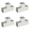 vidaXL Tr&aacute;mov&aacute; spojka 4 ks ve tvaru T pozinkovan&yacute; kov 101 x 101 mm