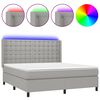 vidaXL Box spring postel s matrac&iacute; a LED světle &scaron;ed&aacute; 180x200 cm textil