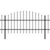 vidaXL Zahradn&iacute; plot s kop&iacute;m nahoře ocelov&yacute; 1248 x 100 cm čern&yacute;