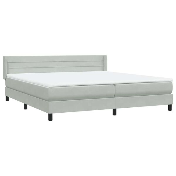 vidaXL Box spring postel s matrac&iacute; světle &scaron;ed&aacute; 200x210 cm samet